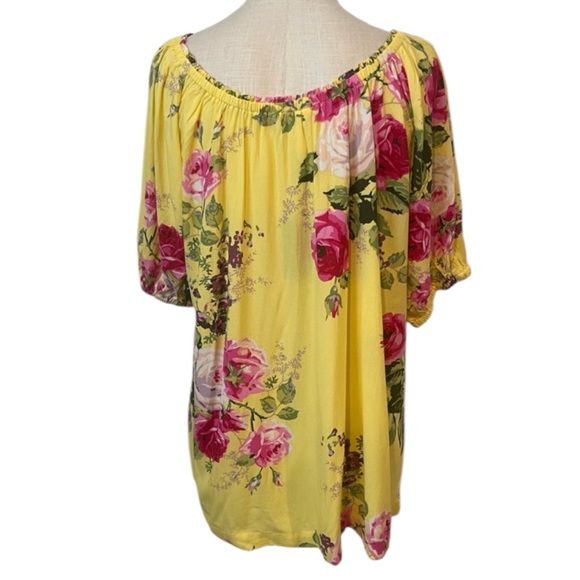 MATILDA JANE "In Town Peasant" Puff Sleeve Blouse in Yellow Floral Size Small - Picture 8 of 11